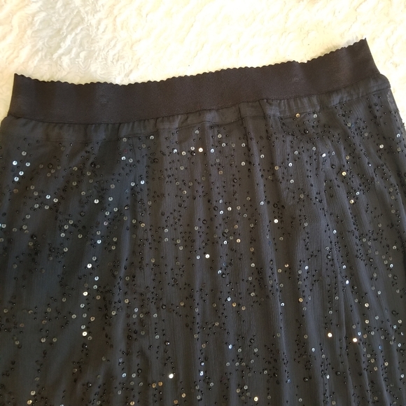 Soft Surroundings Black Beaded Plus Size Maxi Skirt 3X - Picture 2 of 16